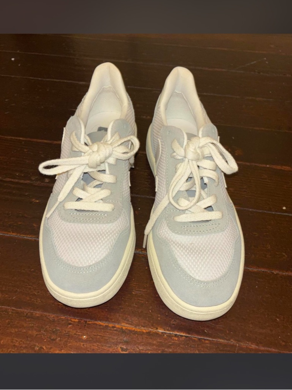 Veja Women's V-10 Sneakers in Light Gray and Cream